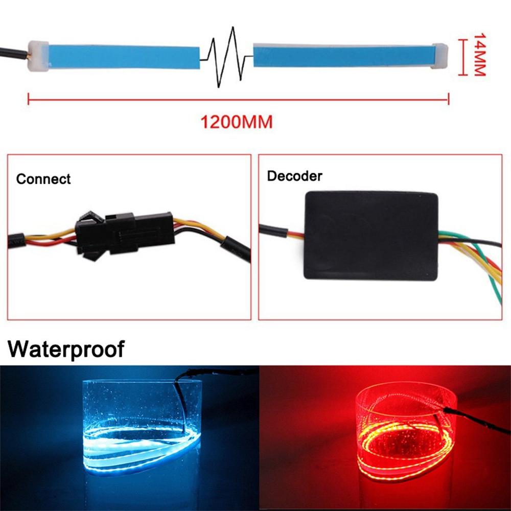 Doxmall Flexible Led Strip Tailgate Light Bar Trunk Tail Brake Turn Signal Light Flow Type Ice Blue Red Yellow White - Image 4