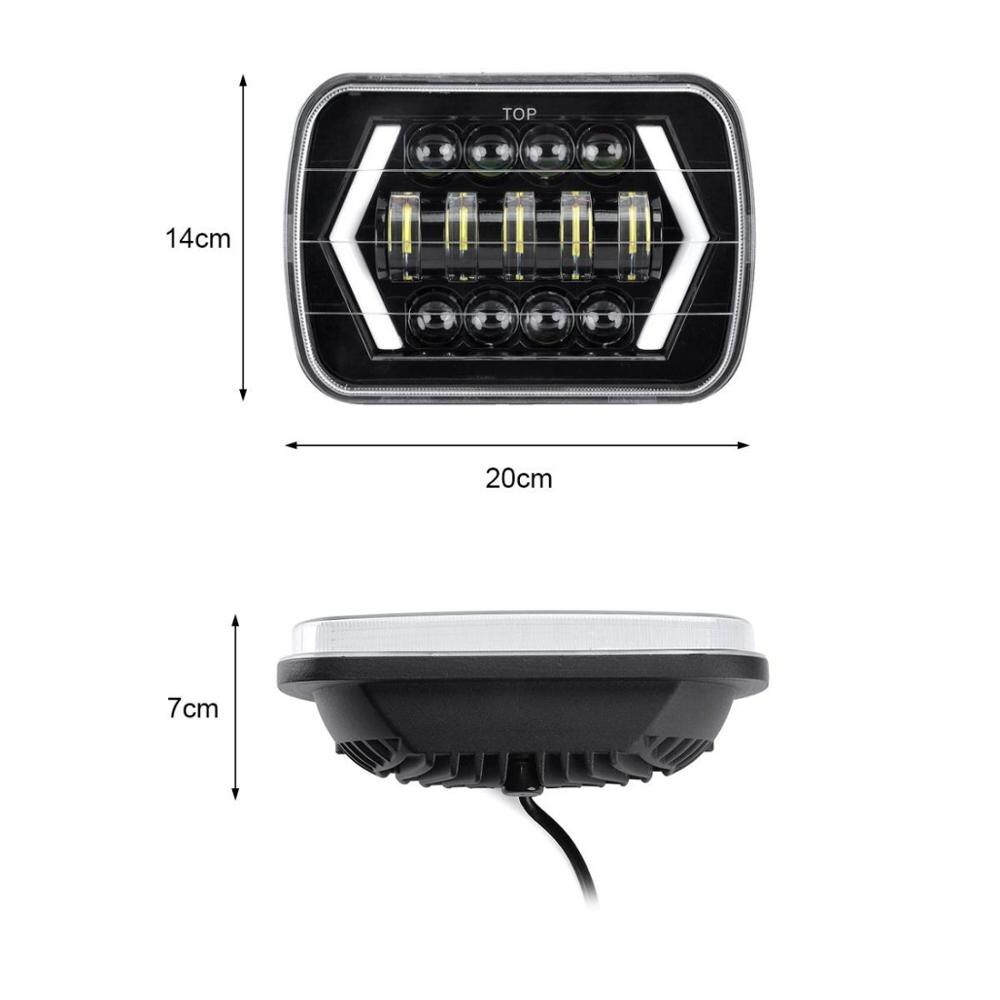 Doxmall 110W 5x7'' Sealed Beam LED Headlight with White DRL & Amber Arrow Dynamic Sequential Turn Singal 7x6'' Rectangular Headlamp for Offroad YJ XJ Cherokee Truck Van H6054 H5054 H6054LL 69822 6052 6053 - Image 4