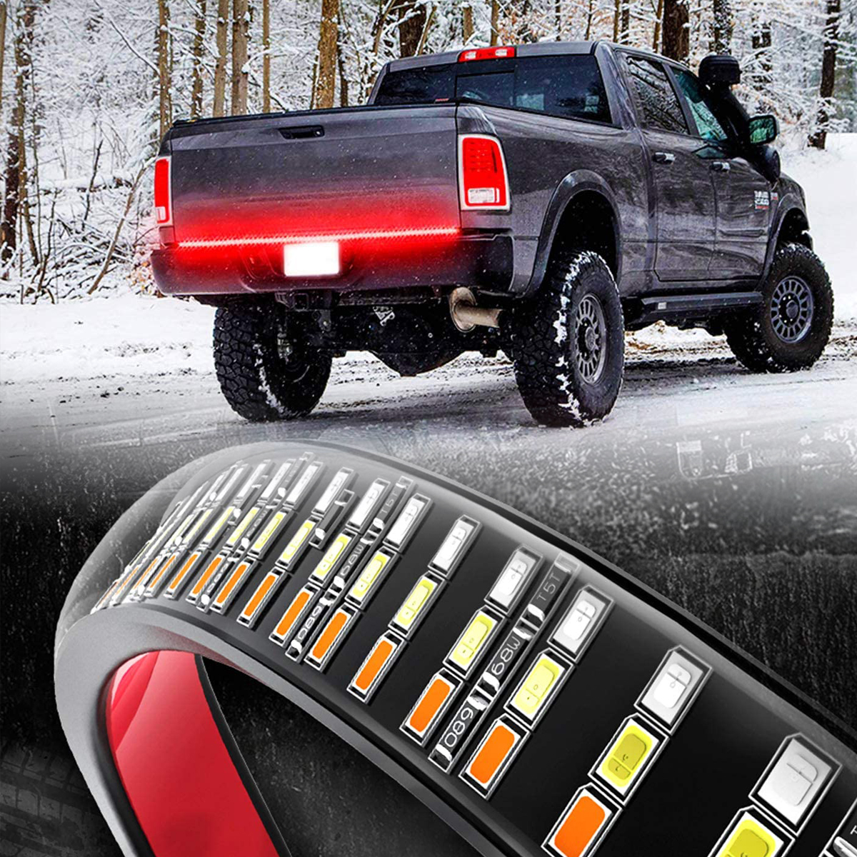 Flexible 60" LED Car Truck RV Tailgate Strip Bar Brake Reverse Turn Signal Light 