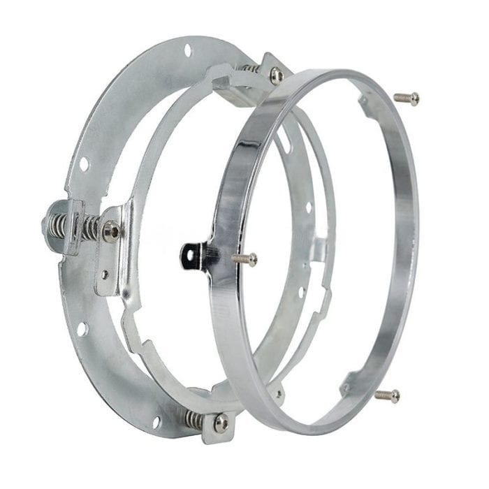 Doxmall 7 inch Chrome Round Silver Motorcycle Headlight Ring Mounting Bracket for Headlight Mount