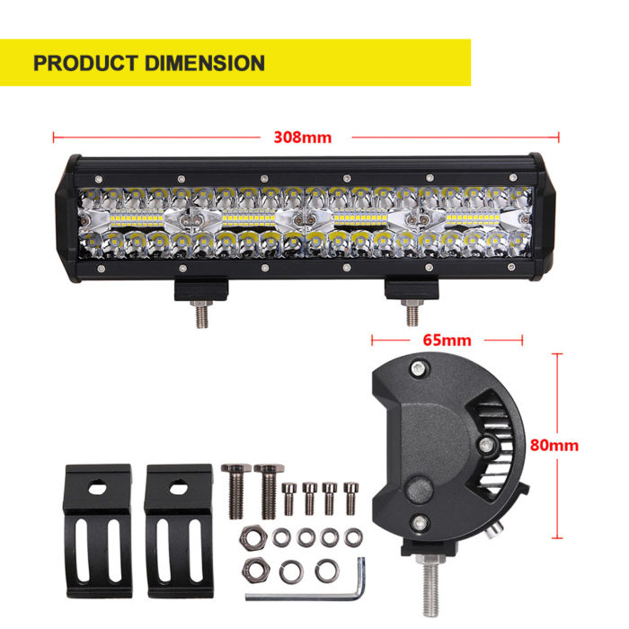 Doxmall 12 Inch LED Light Bar Spot Flood Combo Beam Triple Row Light Bar Off Road Driving Led Work Lights for UTV ATV Jeep Truck Boat Waterproof - Image 4