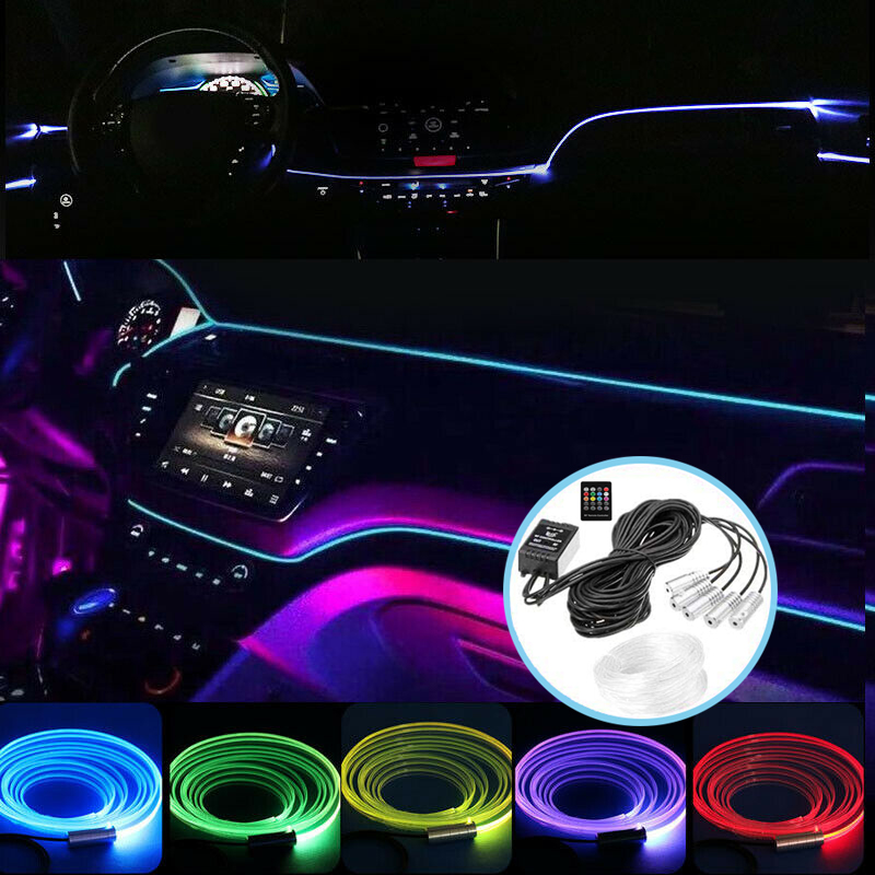 ZISTE LED Car Interior Lights,Multi Color Floor Neon Atmosphere Lamp With Music Control 