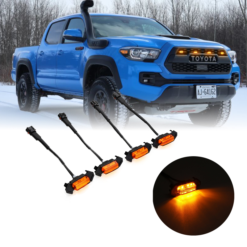 Doxmall 4 Pcs Amber Grill LED Lights for 2016 2017 2018 2019 Toyota TRD Grille Light with