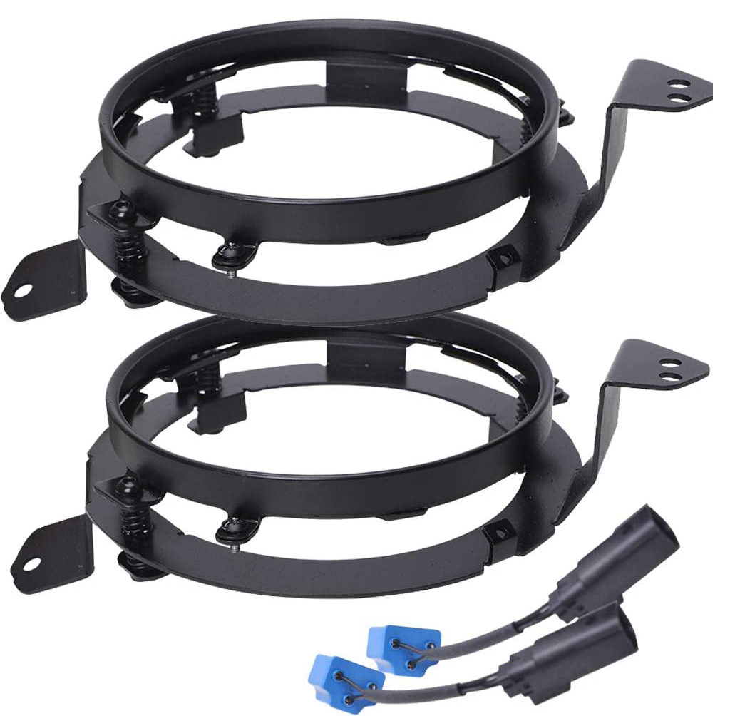 Doxmall 9'' Headlight Bracket Ring For 2018 2019 2020 Jeep Wrangler JL JLU with Adapters