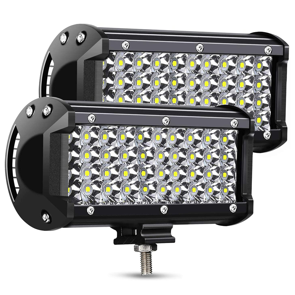 10X72W LED Work Light Bar 5 Inch Flood 7D Off Road Lights for 4WD 4x4 SUV ATV UTV Truck Fog Lamp 