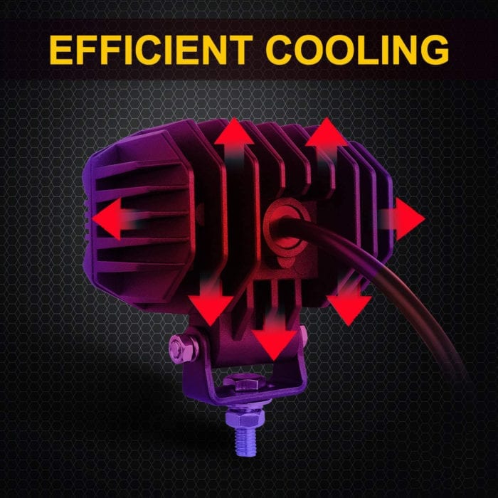 Doxmall LED Pod Lights 4 inch Spot Beam Amber Light Yellow Driving Lights Fog Lights LED Work Light for Truck ATV Motor Boat - Image 2