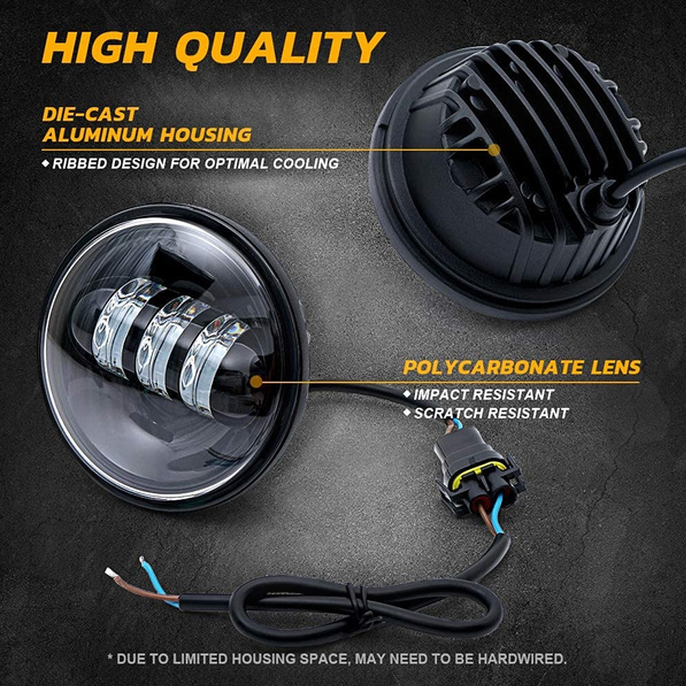 DOXMALL 7 in LED Motorcycle Headlight With Halo DRL and Turn Signal + 4.5 in Fog Lamps for Road King Ultra Classic Electra Street Glide Tri Cvo Heritage Softail Slim - Image 11