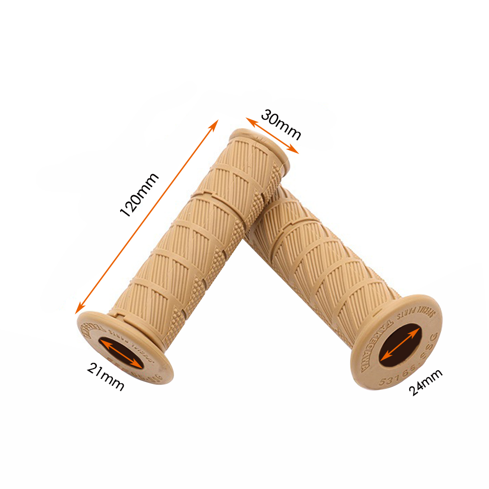 Doxmall Motorcycle Rubber Hand Grip Non Slip Bar End Thruster Comfort Retro Vintage Handlebar - Image 2