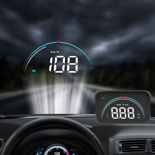 with Speed LinZec Head-Up Display HUD Screen Plug and Play Universal 5.0-Inch Car Flat-Panel Windshield Display Projector with Color Screen Projector 