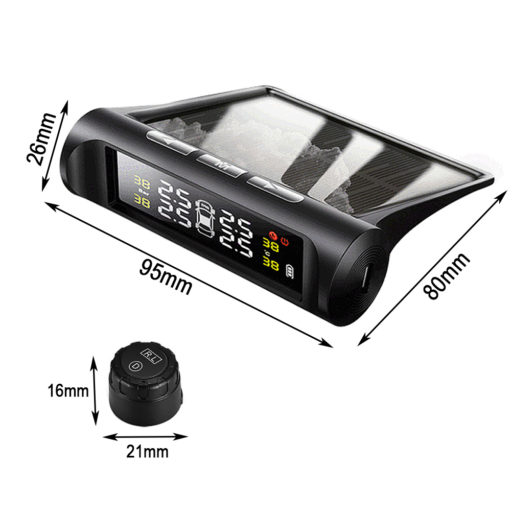 Doxmall TPMS Tyre Pressure Monitoring System LCD Screen Solar Wireless USB Rechargeable 6 Alarm Modes Universal With 4 Waterproof External Sensors - Image 4