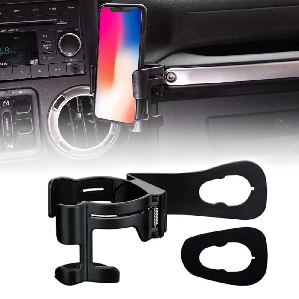 Doxmall Multi-Function Phone Mount Drink Cup Bolt-on Stand Bracket Organizer for 2011-2018 Jeep Wrangler JK Rubicon Sahara Sport 2/4 Doors