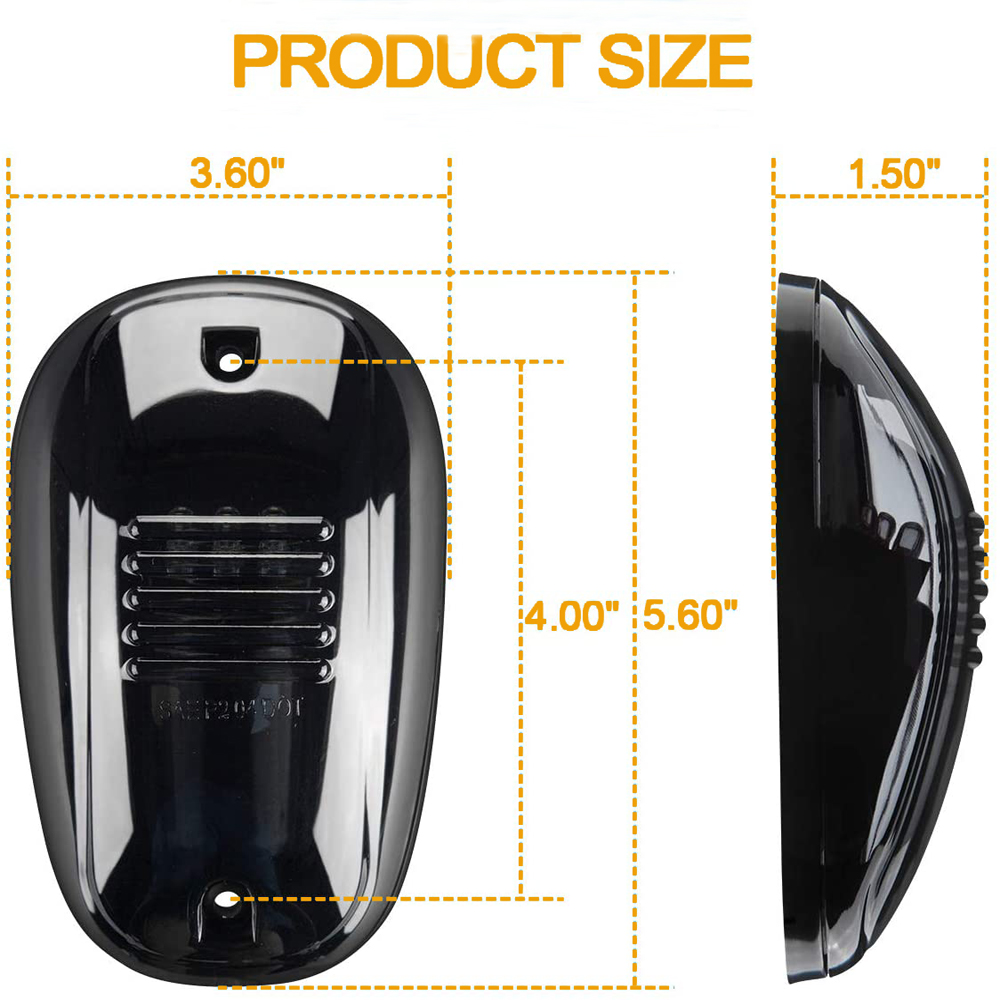 Doxmall 5X White LED Cab Roof Top Clearance Light Black Smoke Lens Marker Running Lamps Compatible with Pickup Trucks Ford F150 Dodge Ram GMC Vans Lorry SUV POV Vehicle - Image 6