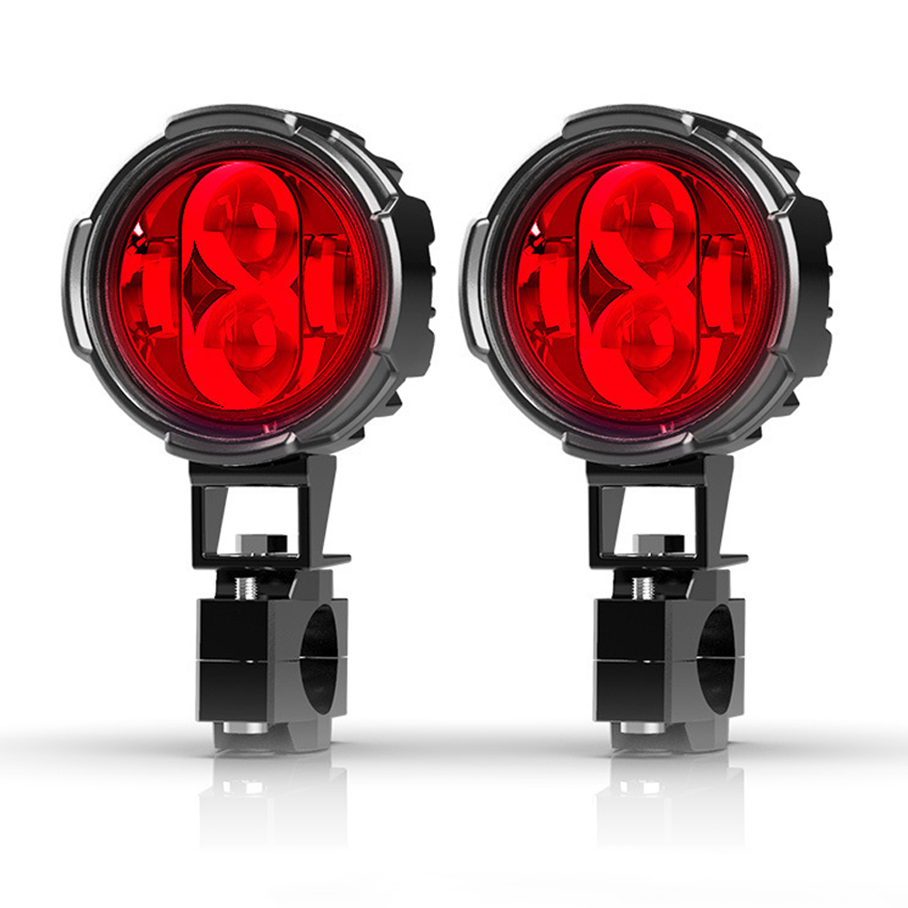 Doxmall 2Pcs Red LED Spotlights 120W Motorcycle Auxiliary Fog Lights for Truck SUV Boat Jeep 4x4