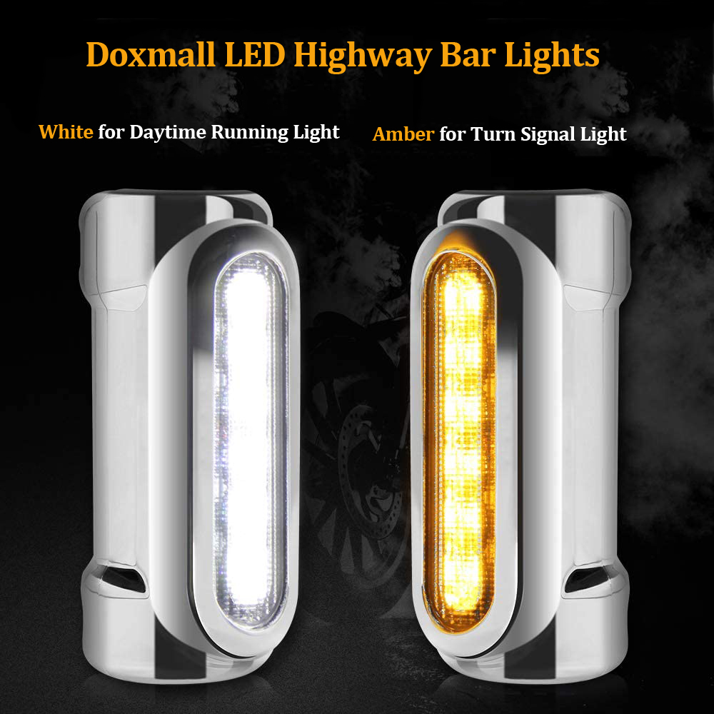 Doxmall 2Pcs Motorcycle Highway Bar Lights Switchback Driving Lights