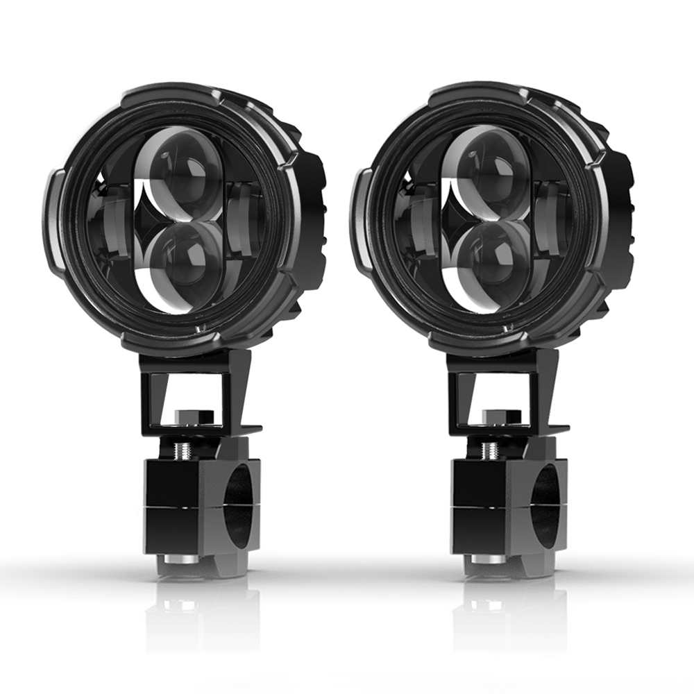 Doxmall 2Pcs White LED Spotlights 120W Motorcycle Auxiliary Fog Lights with Long Distance Lighting for Truck SUV Boat Jeep 4x4