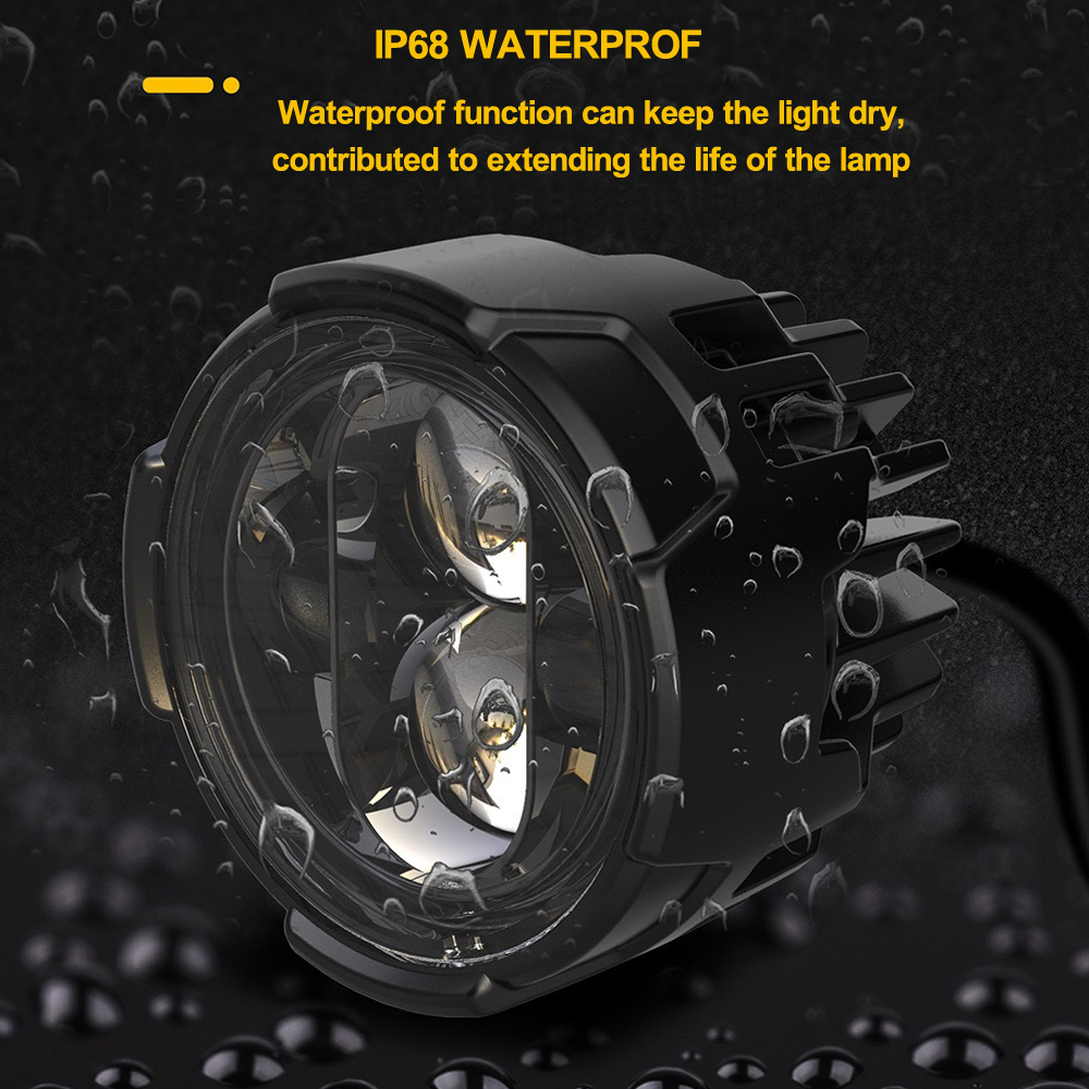 Doxmall 2Pcs White LED Spotlights 120W Motorcycle Auxiliary Fog Lights with Long Distance Lighting for Truck SUV Boat Jeep 4x4 - Image 3