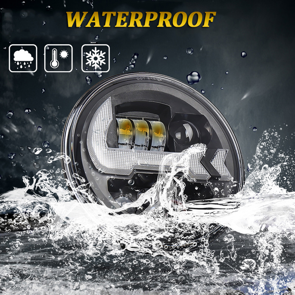 Doxmall Newest 1Pair 7" LED Headlights With DRL & Turn Signals & Red Mood Lights For 07-18 Jeep Wrangler - Image 7