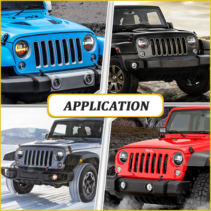 Doxmall Newest 1Pair 7" LED Headlights With DRL & Turn Signals & Red Mood Lights For 07-18 Jeep Wrangler - Image 8