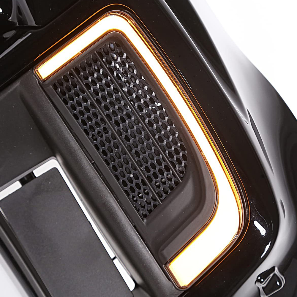 Doxmall 2Pcs LED Running Light Turn Signal Lower Fairing Grills Switchback Flare Compatible With Touring Road Glide Street Glide Electra Glide 2014-2020 (Matte Black) - Image 6