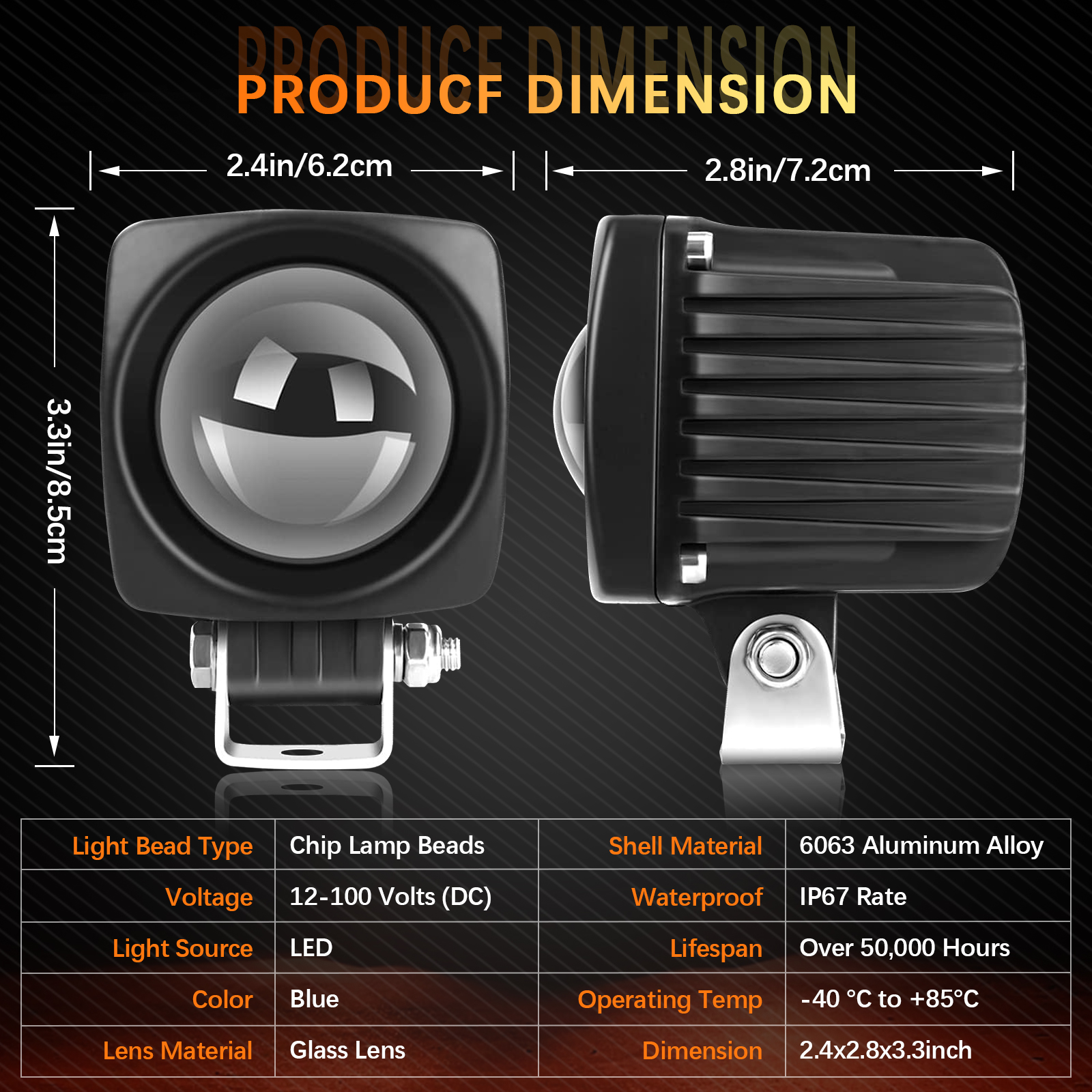 DOXMALL Red Forklift Safety Warning Light DC 12-100V Forklift Work LED Spotlight Heavy Machinery Factory Warehouses Forklift Backup Light - Image 6