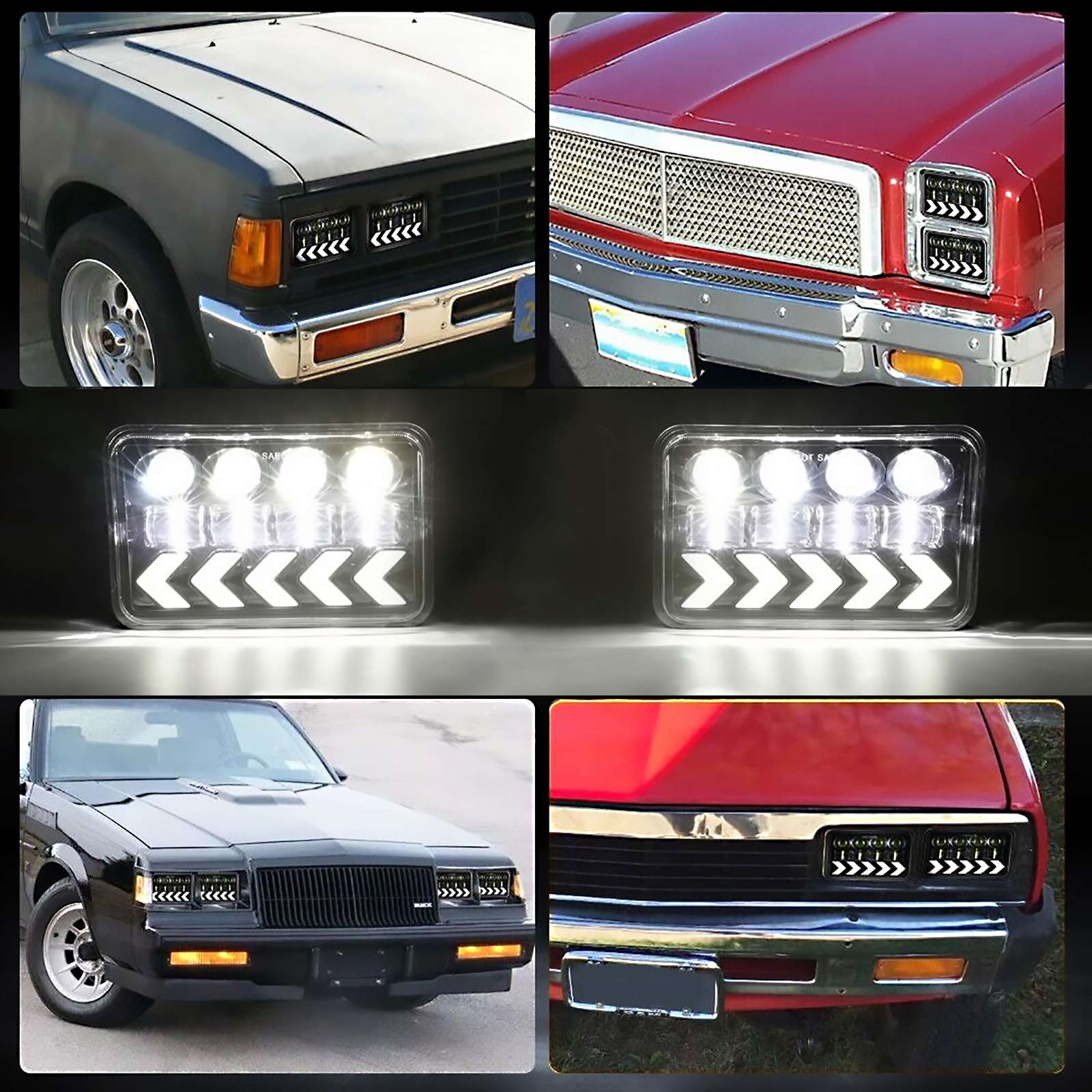 DOXMALL 4x6 Inch Led Headlight With 60W Bright High Low Beam 6500K White DRL Amber Turn Signal Light Conversion Kit H4651 H4666 H4656 Compatible with Kenworth T800 W900 Freightliner FLD120 - Image 6