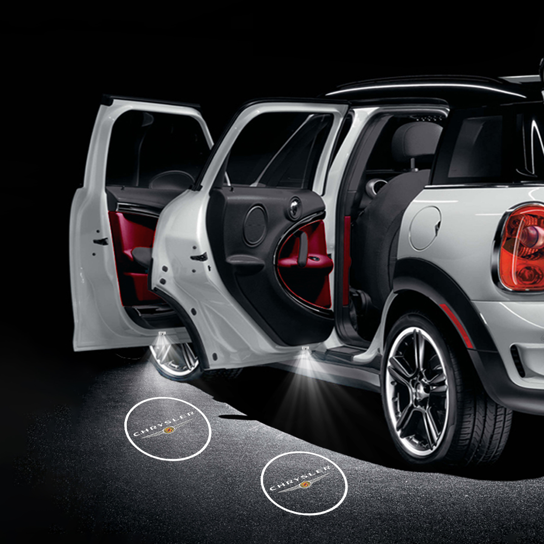 HD Chrysler Logo Courtesy Projector Lights No Fade Car Door Light(2Pcs)