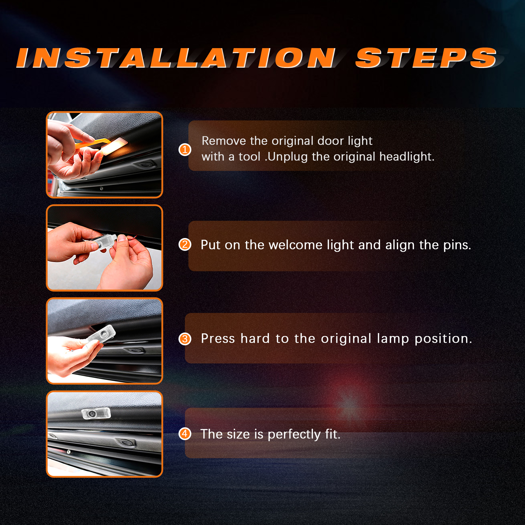 HD Mitsubishi Logo Projector Lights No Fade Car Door Light Compatible with Grandis Pajero(2Pcs) - Image 6