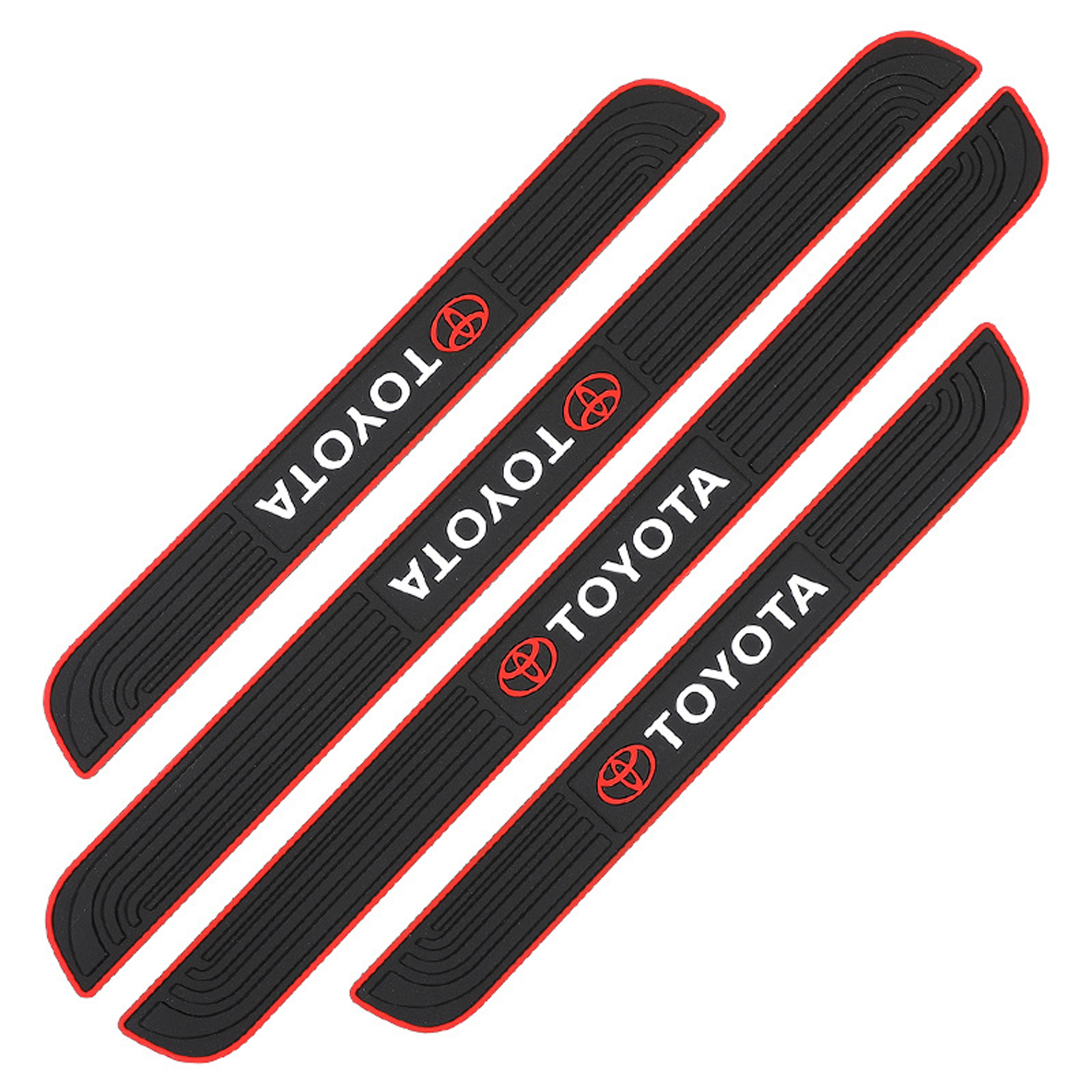 Toyota Logo Car Door Sill Protector Rubber Scuff Plate Trim Accessories (4PCS) - Image 6