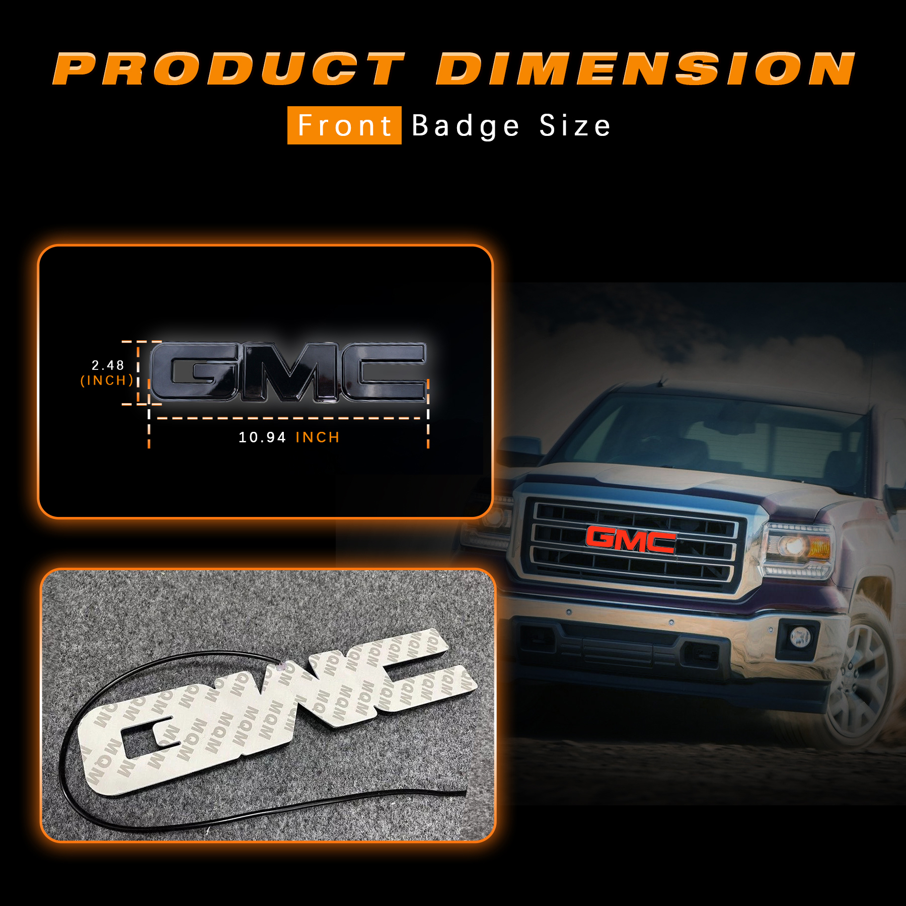 GMC LED Emblem Badge GMC Logo Front Rear Emblem Light with White Blue Red Colors Available - Image 3