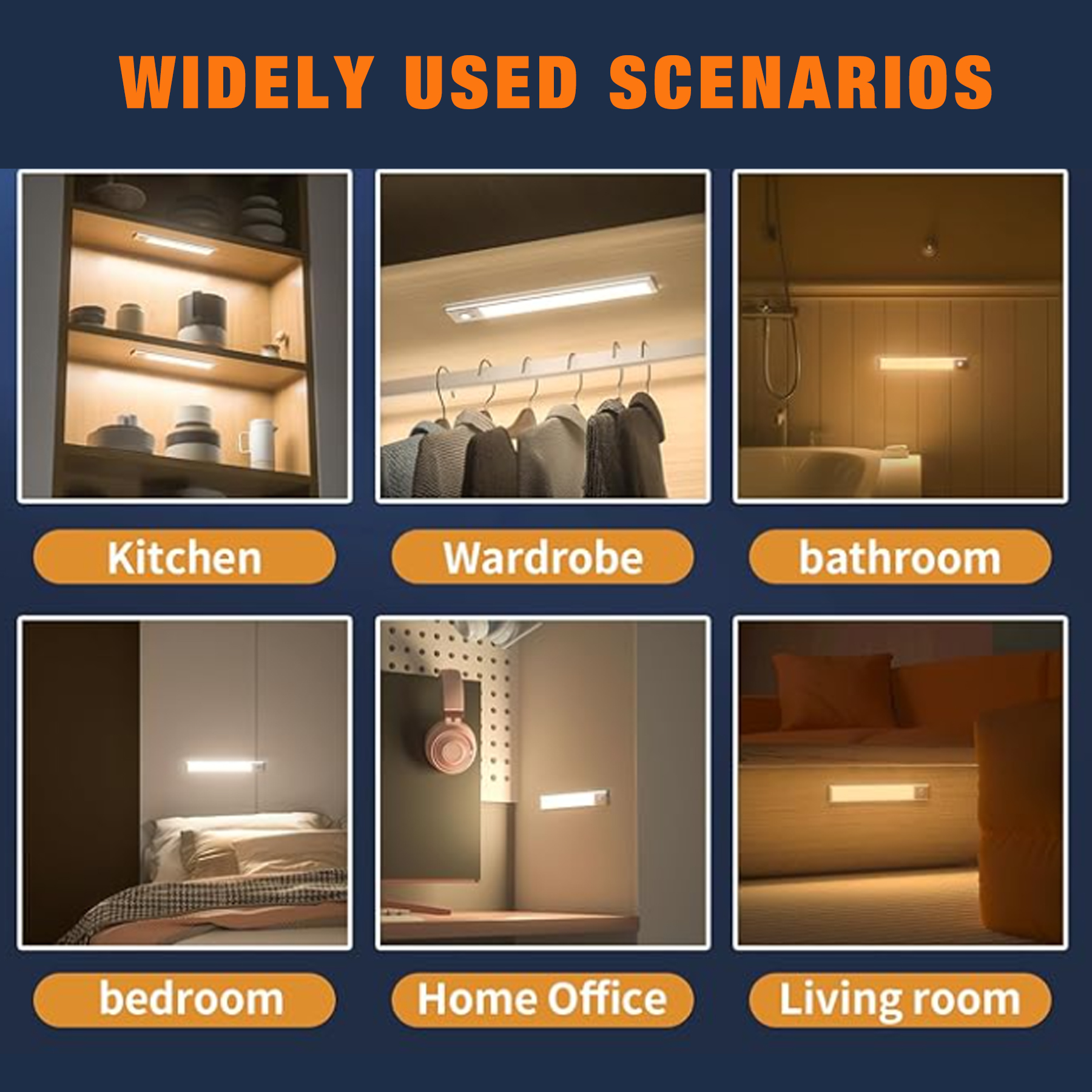 Wireless Under Cabinet Light Motion Sensor LED Light Bar, Rechargeable Magnetic Night Light For Corridor Kitchen Cabinet Stairs Hallway Wardrobe etc. - Image 7