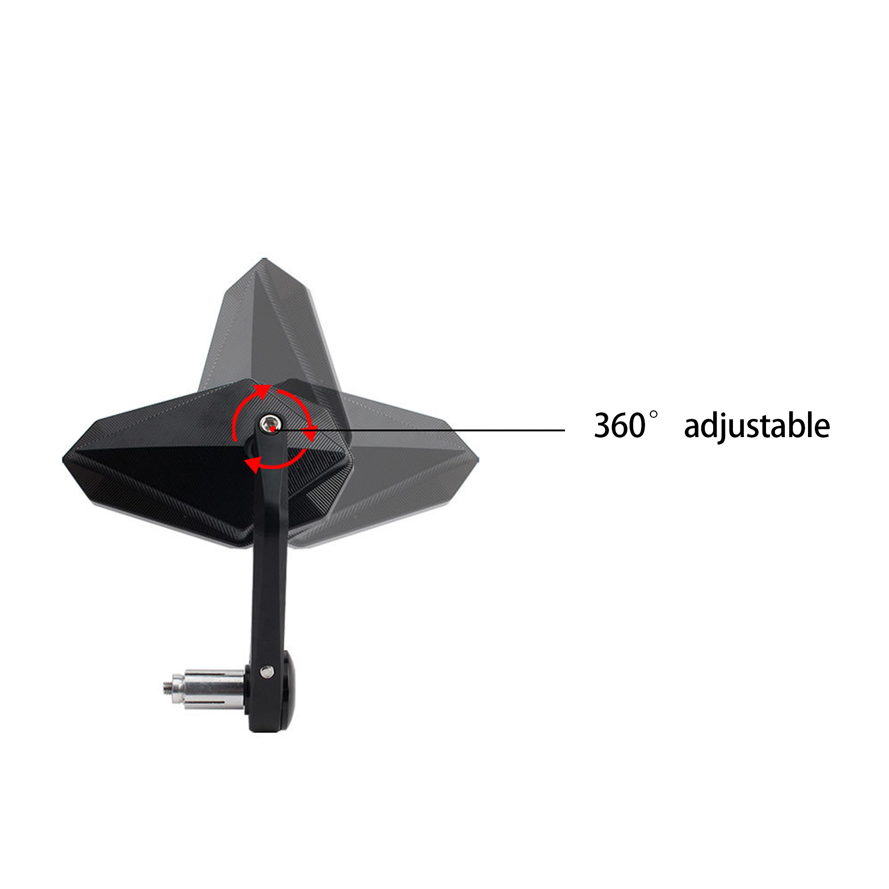 Motorcycle Handlebar End Mirrors Universal Aluminum Alloy Reflector Suitable for Most Motorcycles (1 pair) - Image 5