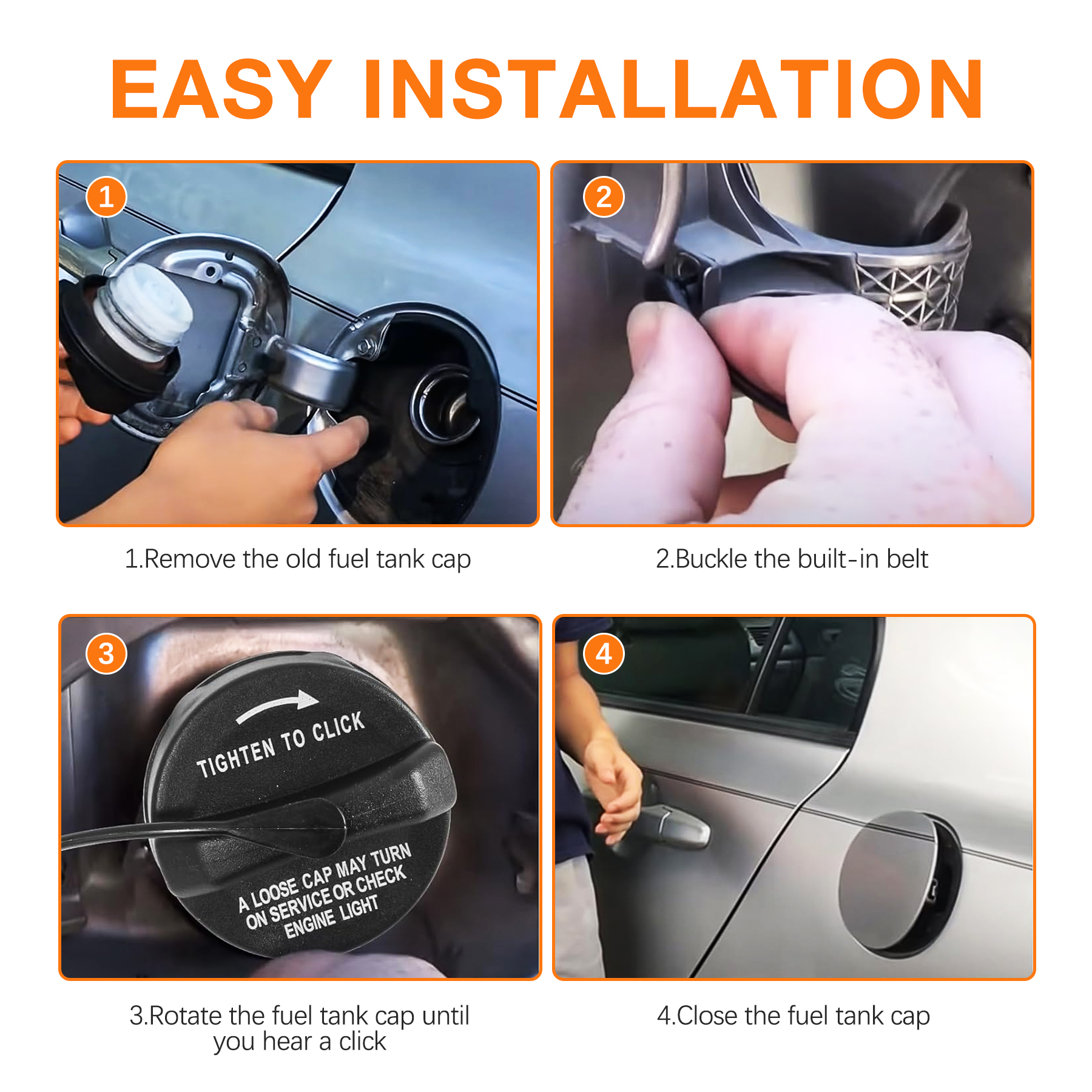 Vehicle Gas Cap Replacement Fuel Tank Cap 52030387AB Compatible with 2000-2019 Dodge Ram Chrysler - Image 5