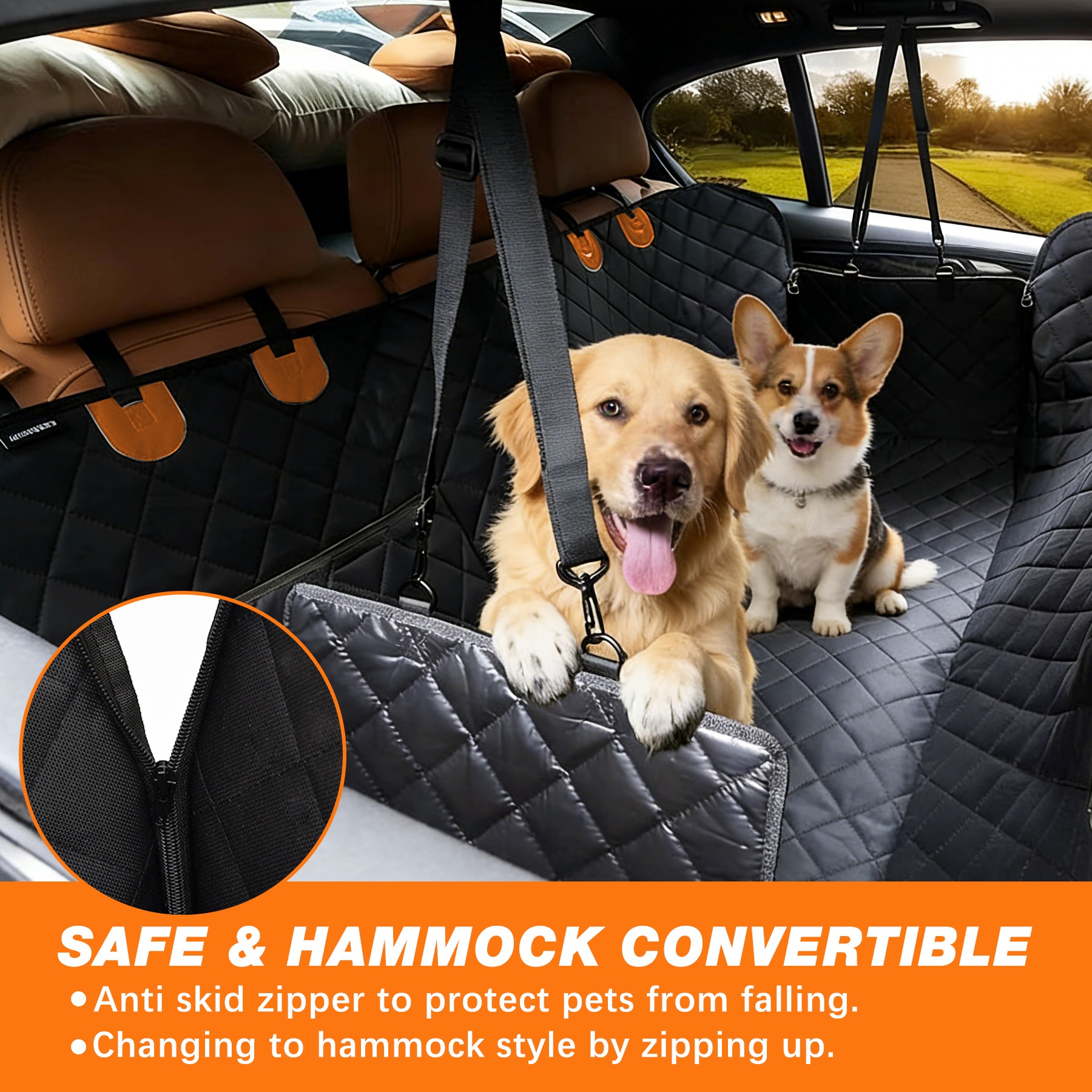 Universal Dog Car Seat Covers Waterproof Scratch-Resistant Non-Slip Design Suitable for Sedans Trucks and SUV - Image 5